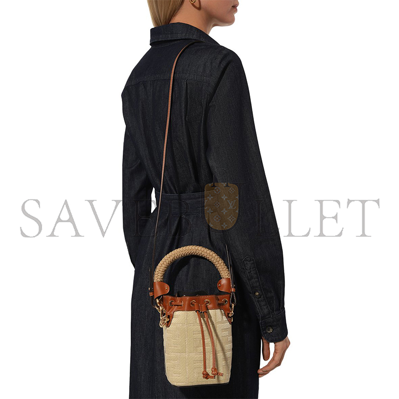 F**di straw ff mini mon tresor bucket bag 8bs010ap4mf1lmm (18*12*10cm)